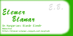 elemer blanar business card