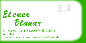 elemer blanar business card